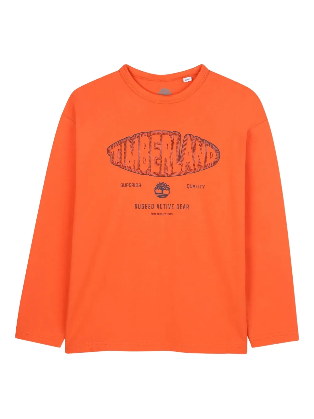 Timberland Kids logo-print long-sleeve T-shirt - オレンジ Timberland Kids logo-print long-sleeve T-shirt - オレンジ