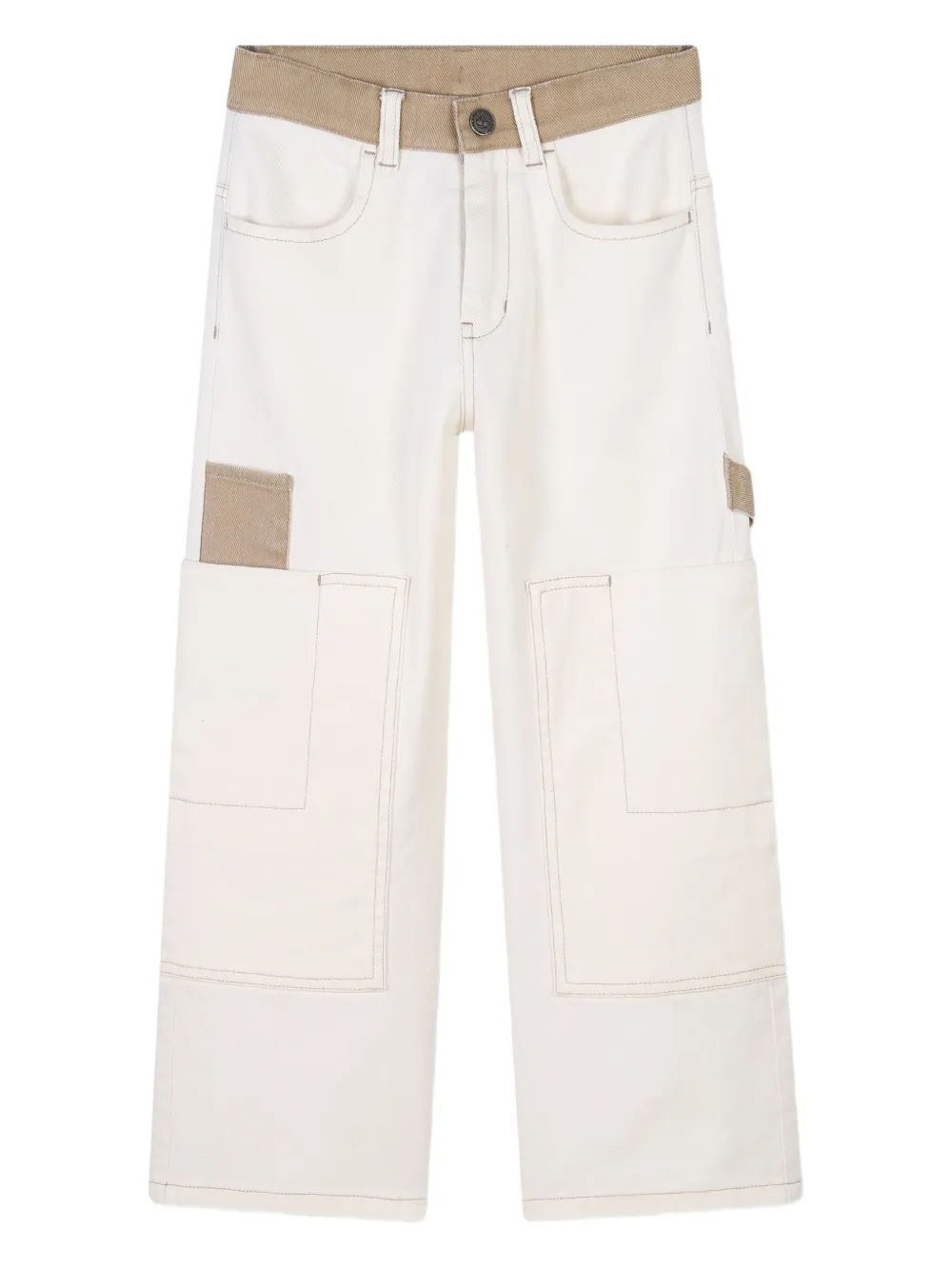 Timberland Contrast-panel Cargo Trousers In White