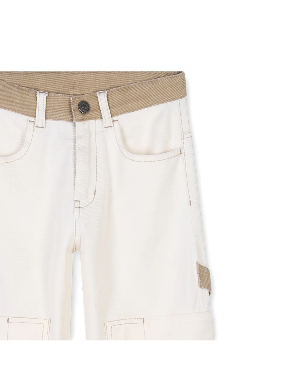 Timberland Contrast-panel Cargo Trousers In White