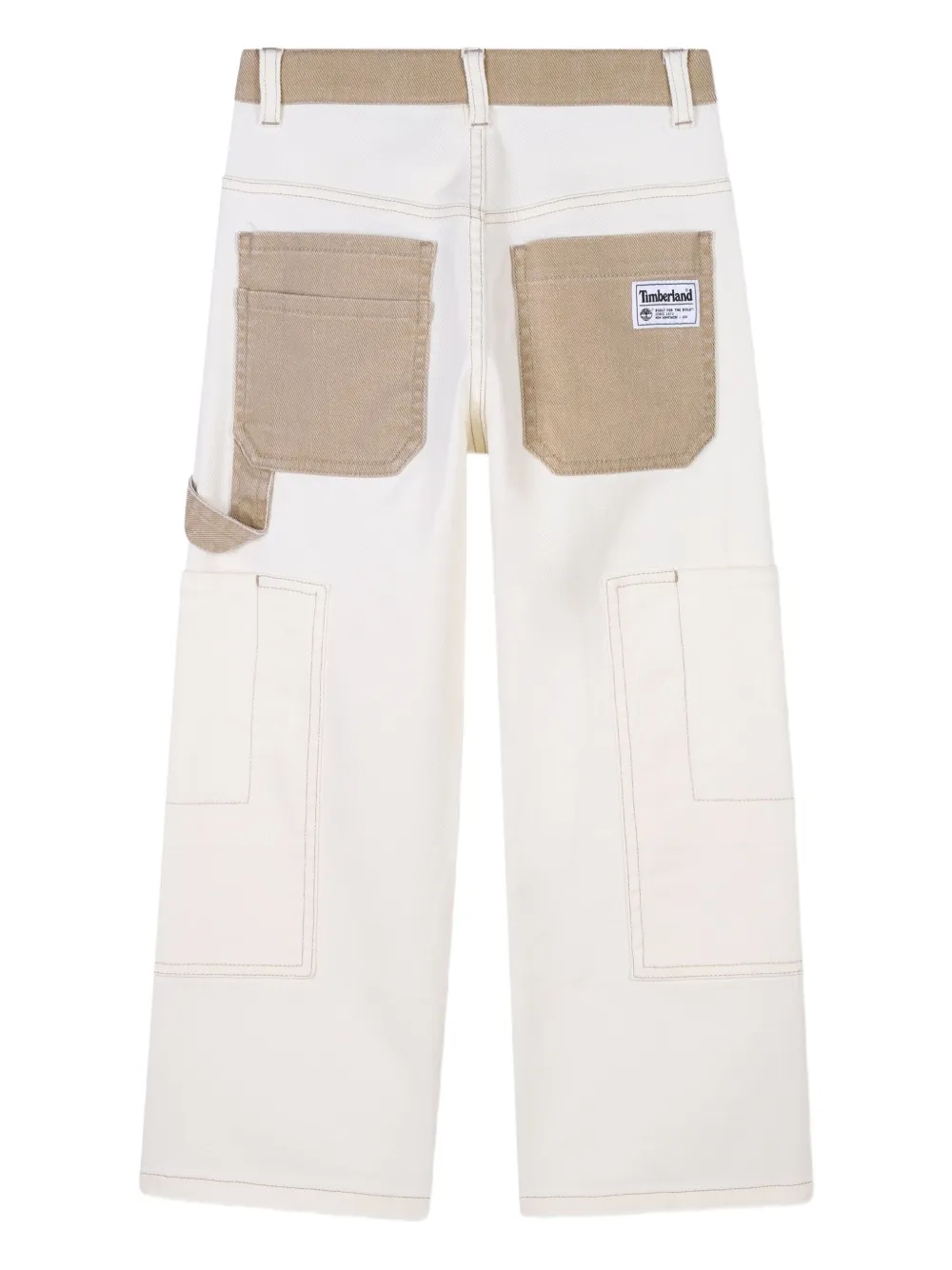 Timberland Contrast-panel Cargo Trousers In White