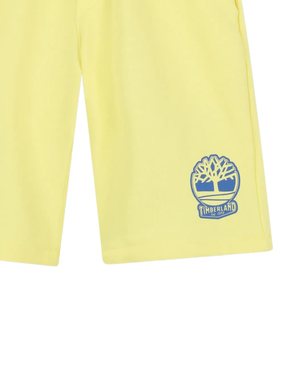 Timberland Kids Shorts met elastische taille en logoplakkaat Geel