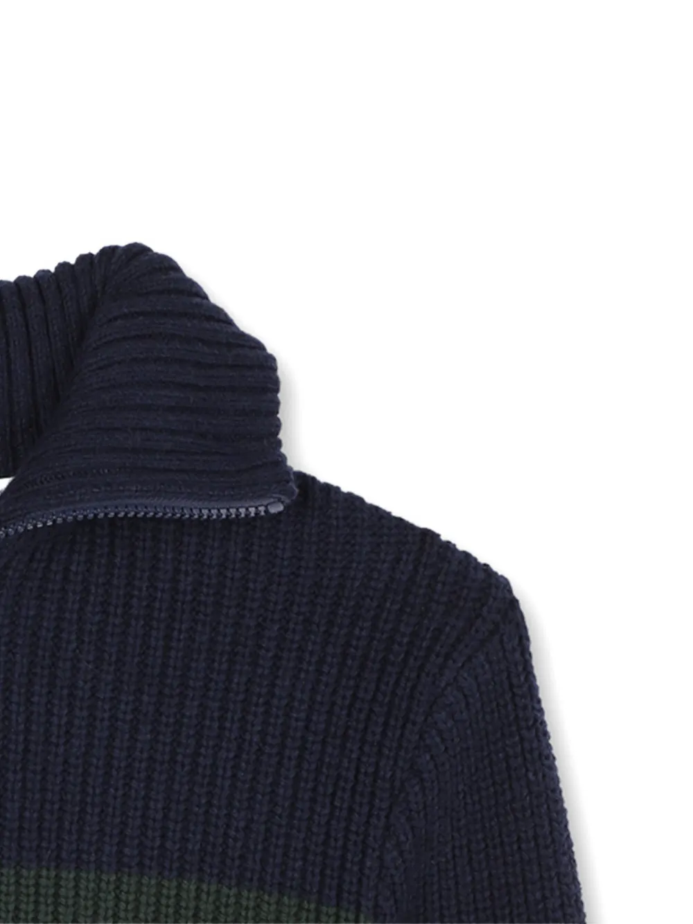 Timberland Kids Ribgebreide trui met halve rits Blauw