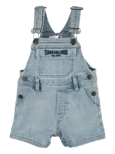 Timberland Kids embroidered-logo denim dungarees