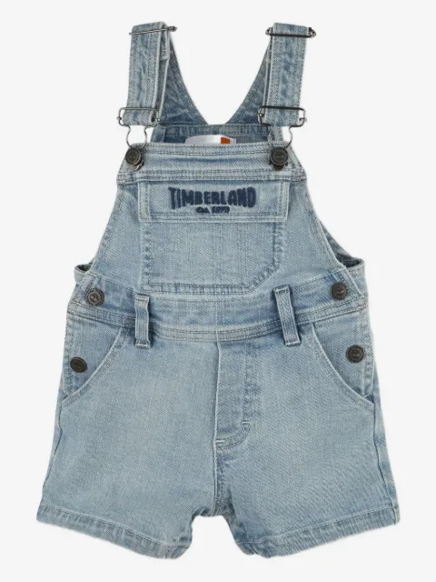 Timberland Kids embroidered-logo denim dungarees