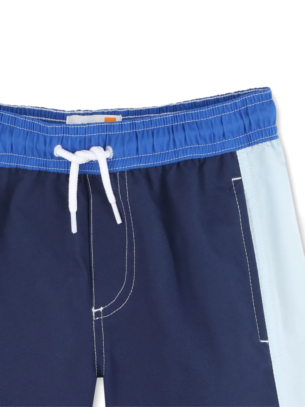 Timberland Kids Zwembroek met trekkoord en vlakken Blauw