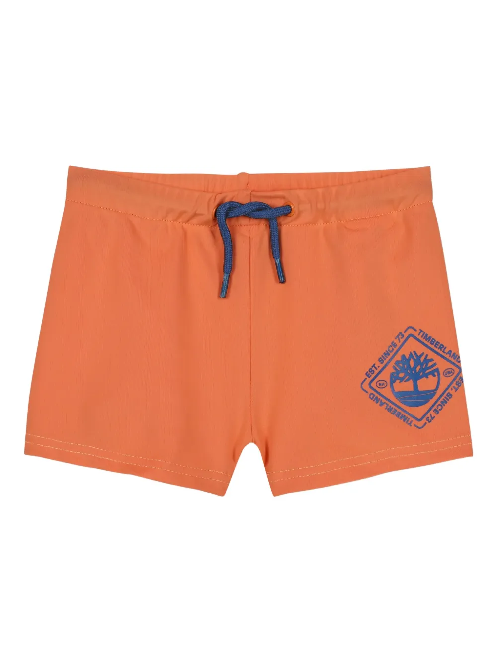 Timberland Kids logo-print drawstring swim trunks - オレンジ Timberland Kids logo-print drawstring swim trunks - オレンジ