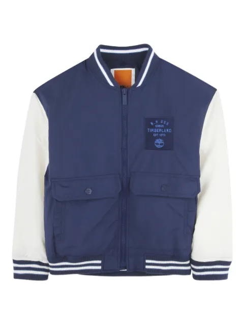 Timberland Kids baseball-sleeve bomber jacket