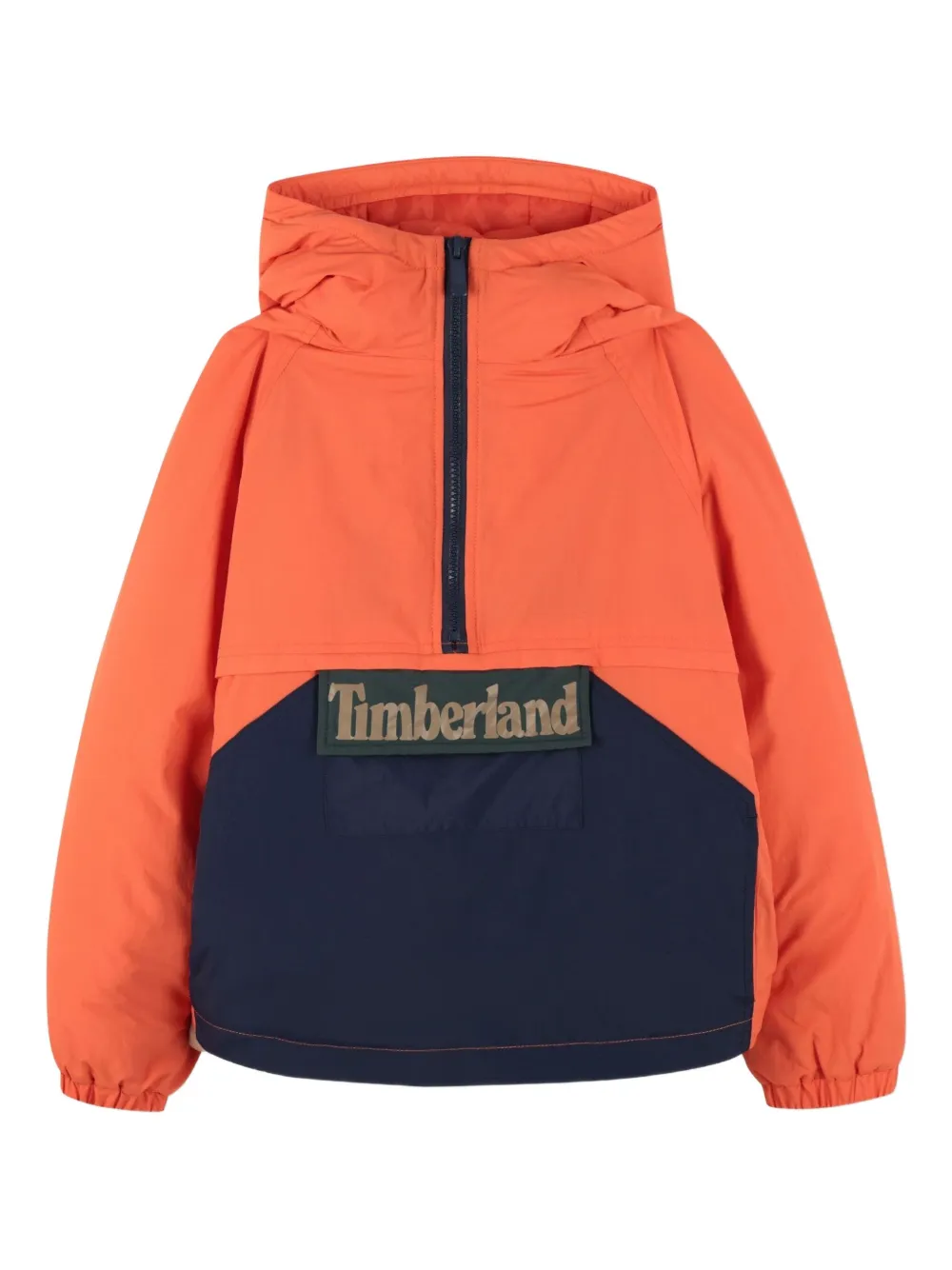 Timberland Kids Gewatteerd jack met colourblocking en capuchon Oranje