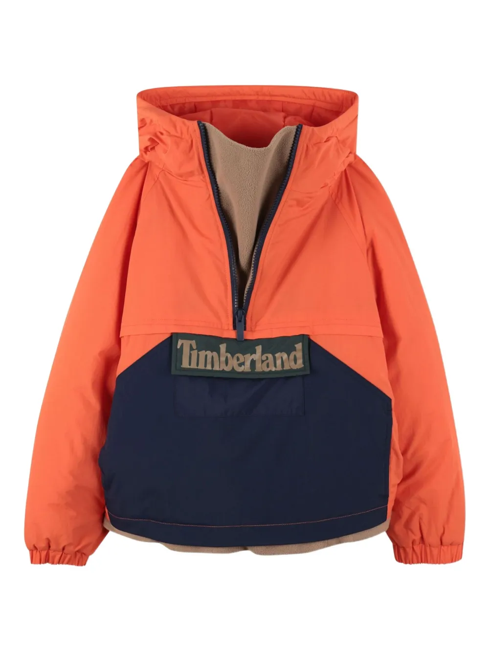 Timberland Kids Gewatteerd jack met colourblocking en capuchon Oranje