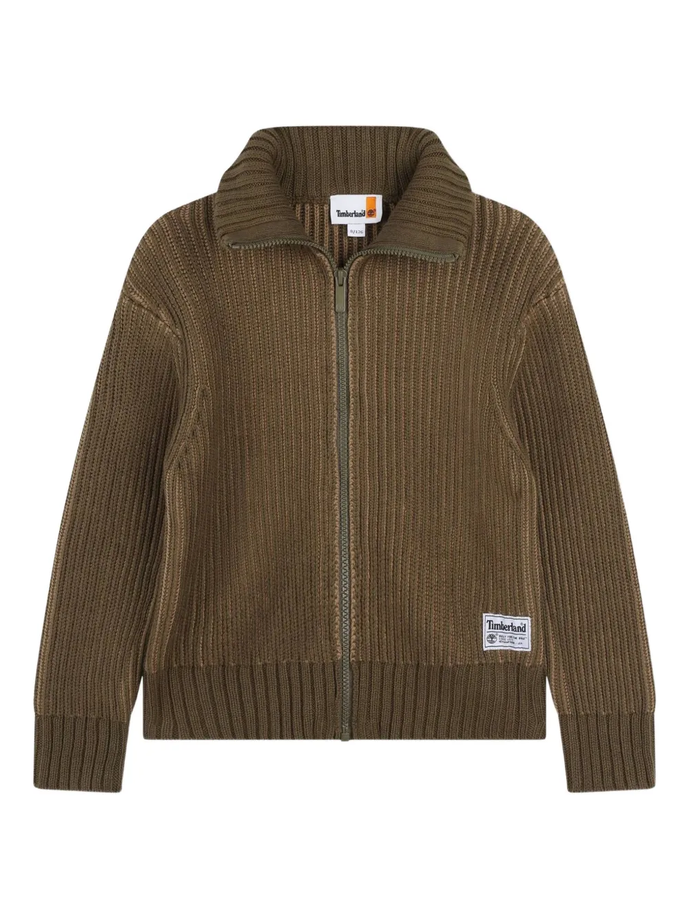 Timberland Kids ribbed zip-up cardigan | Green | Image 1