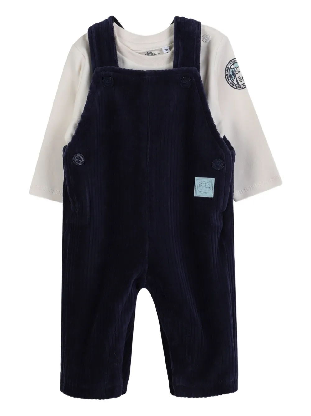 Timberland Kids corduroy-ribbed dungaree set | Black | Image 1