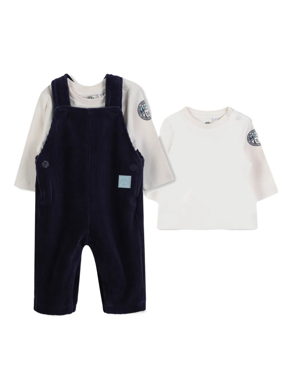 Timberland Kids Ribfluwelen tuinbroek Zwart