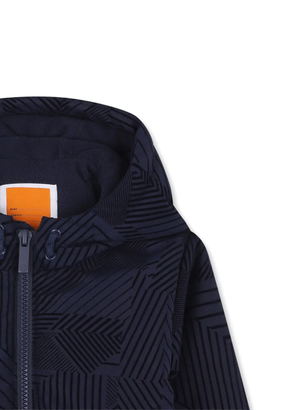 Timberland Hooded Geometric-pattern Padded Jacket In Blue
