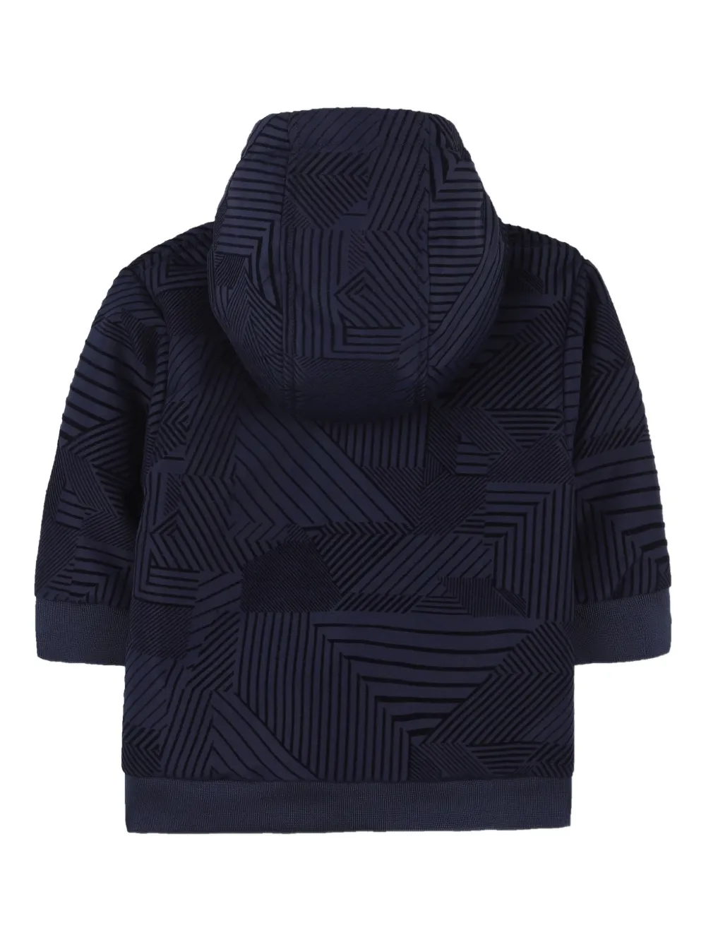 Timberland Hooded Geometric-pattern Padded Jacket In Blue