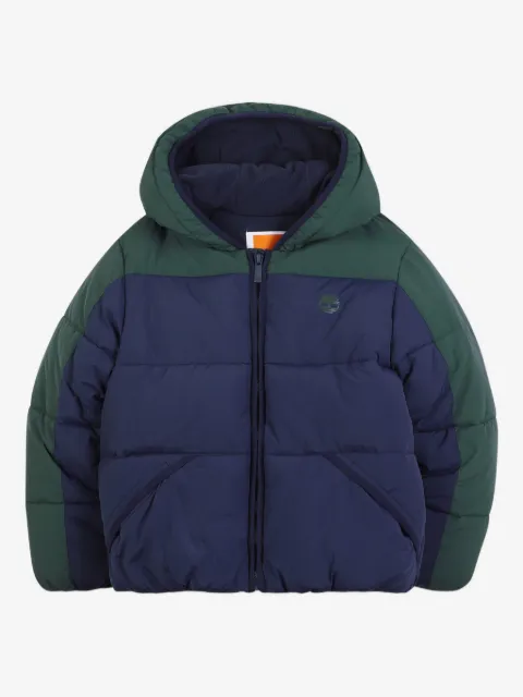 Timberland Kids chamarra con diseño color block y capucha