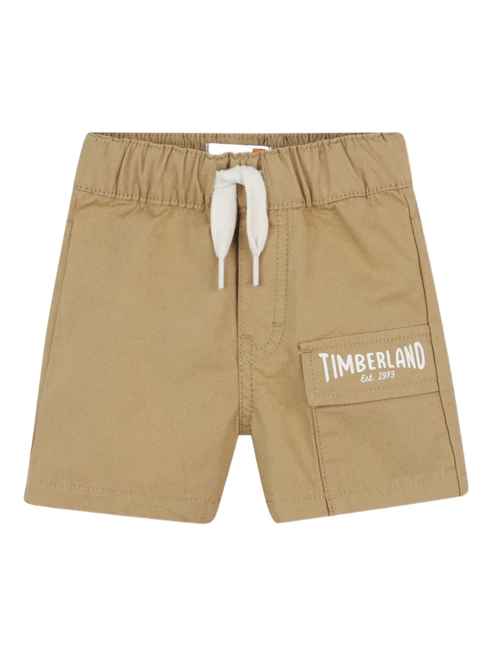 Timberland Logo-patch Drawstring Shorts In Brown