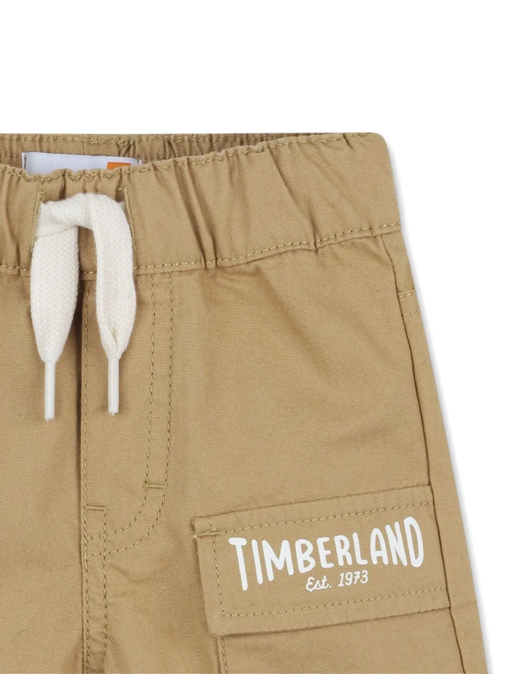 Timberland Logo-patch Drawstring Shorts In Brown
