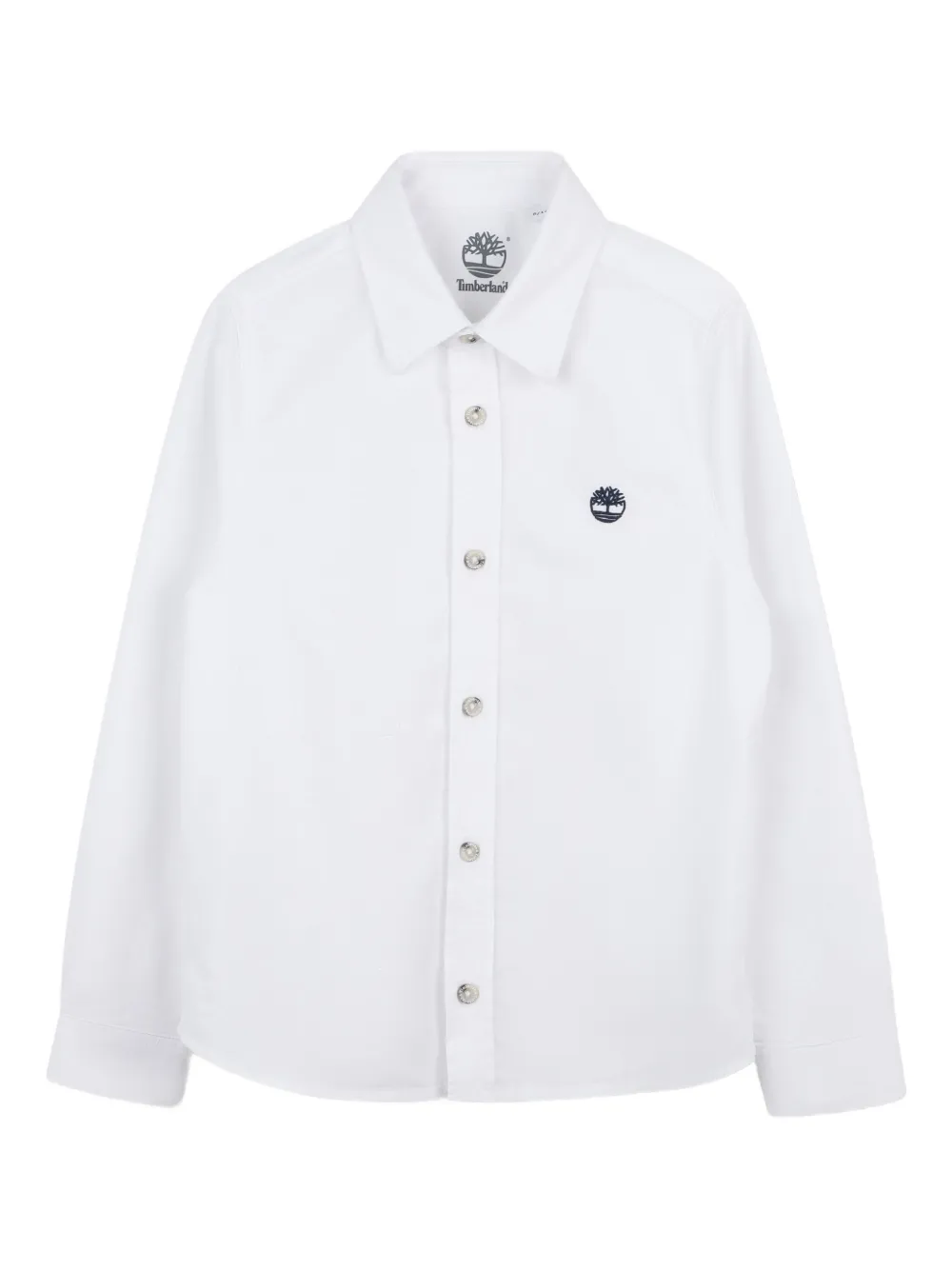 Timberland Embroidered-logo Long-sleeve Shirt In White