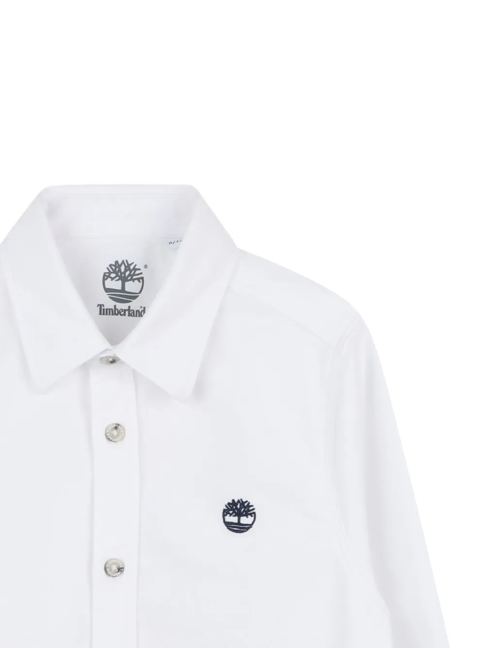 Timberland Embroidered-logo Long-sleeve Shirt In White