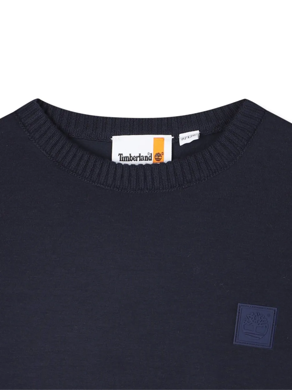Timberland Kids Trui met logoplakkaat en ronde hals Blauw