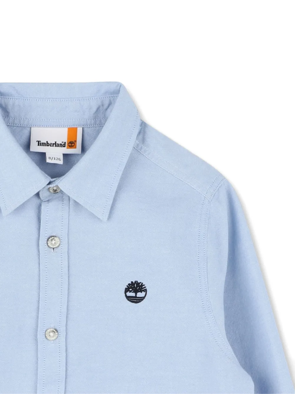 Timberland Logo-embroidered Cotton Shirt In Blue