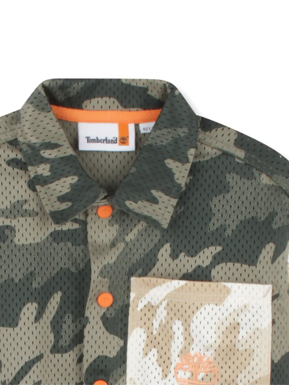 Timberland Kids Mesh shirt met camouflageprint Groen