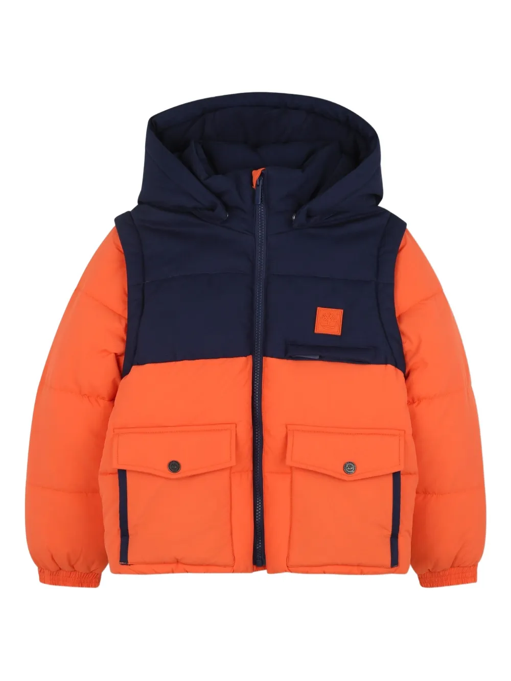 Timberland Kids フーデッド パデッドジャケット - ブルー Timberland Kids フーデッド パデッドジャケット - ブルー