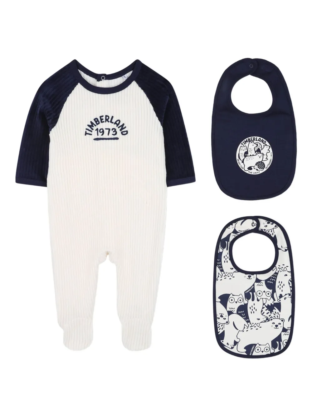 Timberland Kids Geribbeld babyset met raglan mouwen Beige