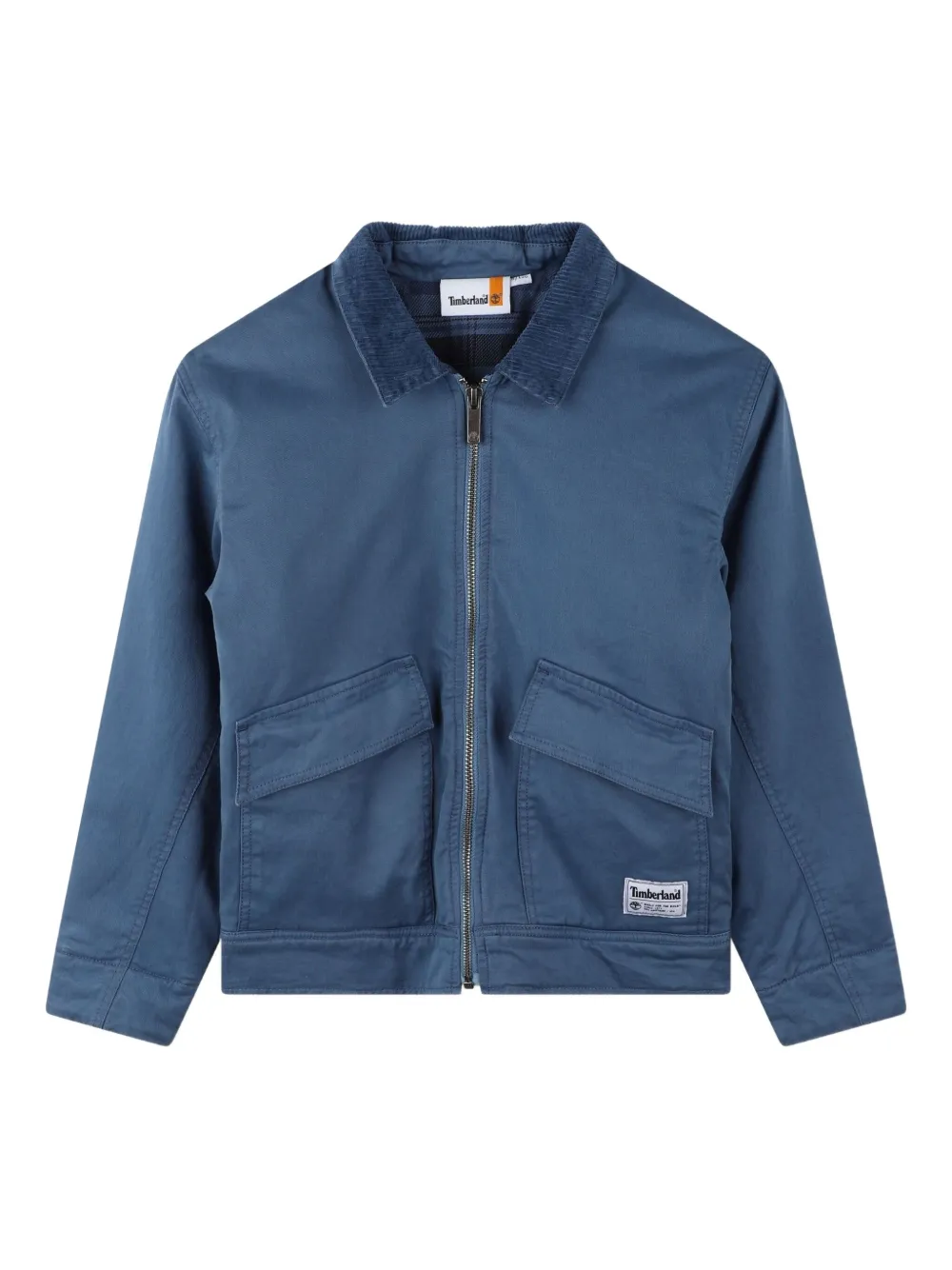 Timberland Corduroy-collar Zip-front Jacket In Blue