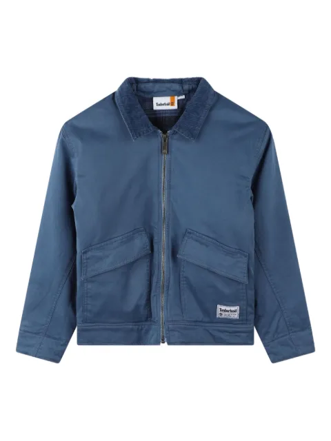Timberland Kids corduroy-collar zip-front jacket
