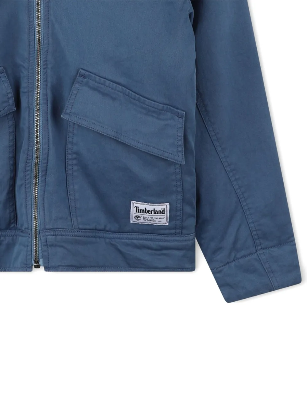 Timberland Corduroy-collar Zip-front Jacket In Blue