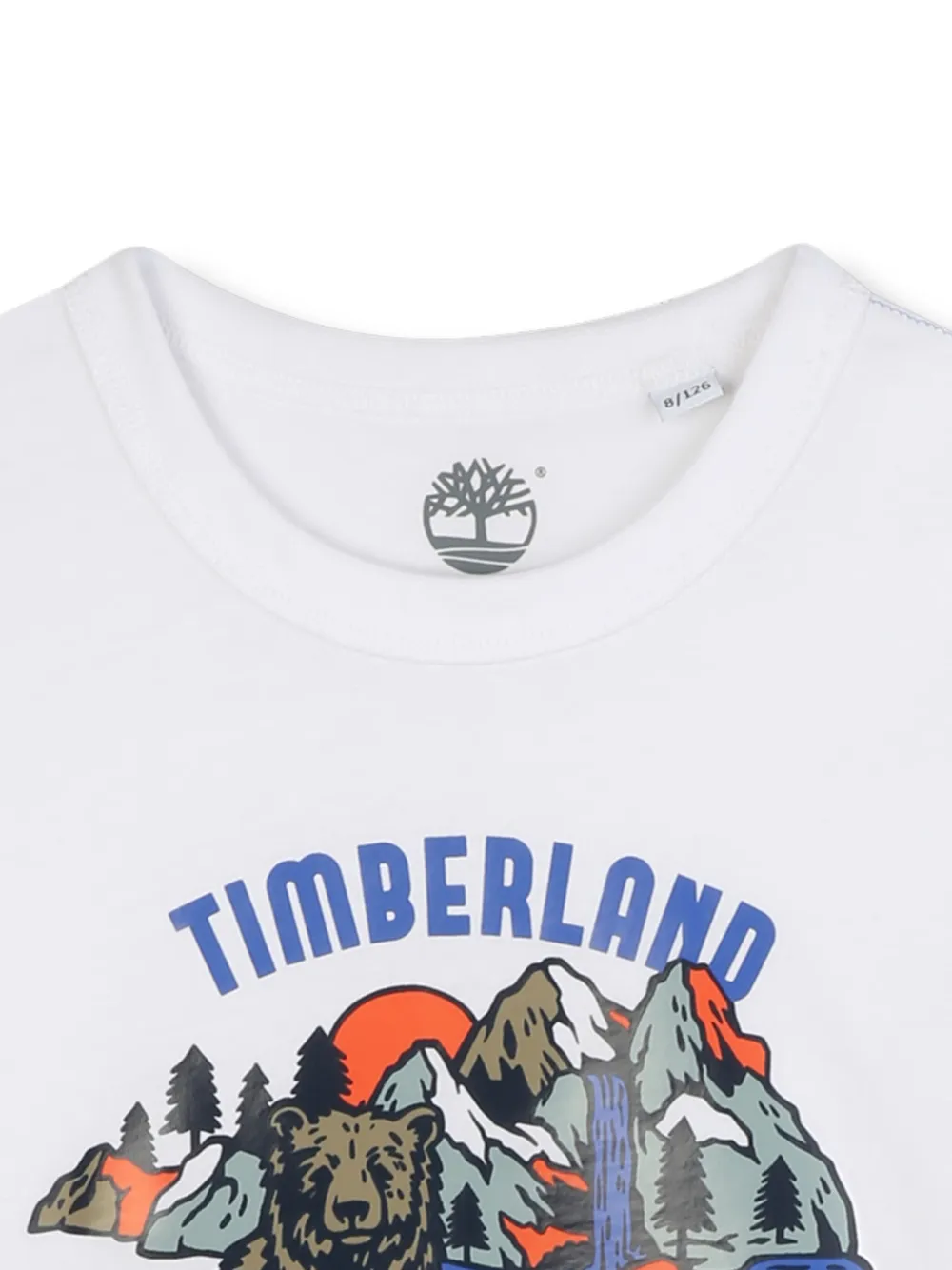 Timberland Kids T-shirt met grafische beerprint Wit