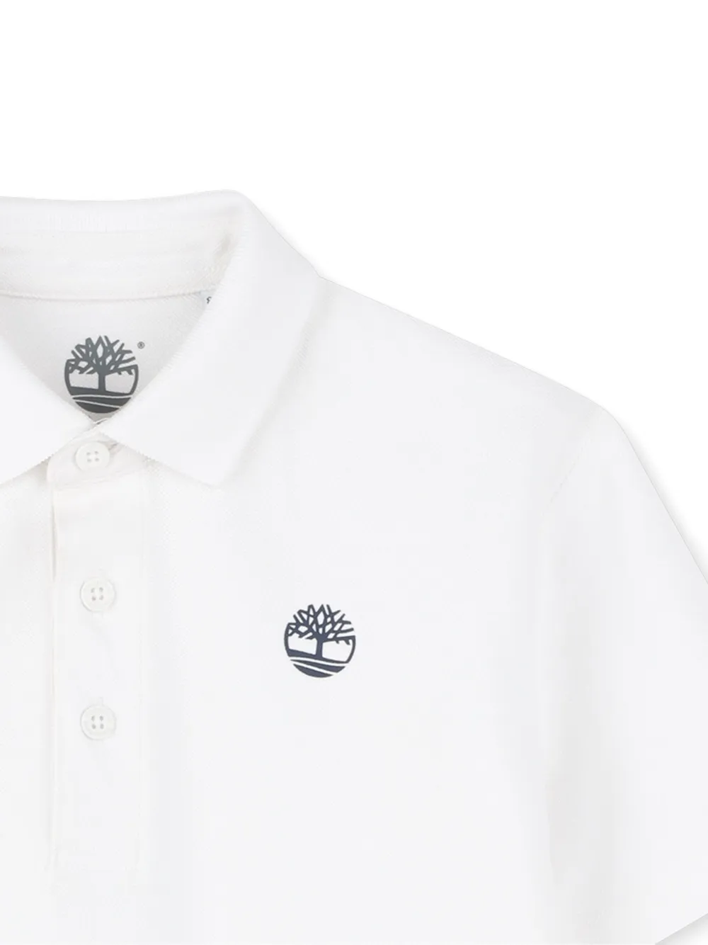 Timberland Logo-embroidered Polo Shirt In White