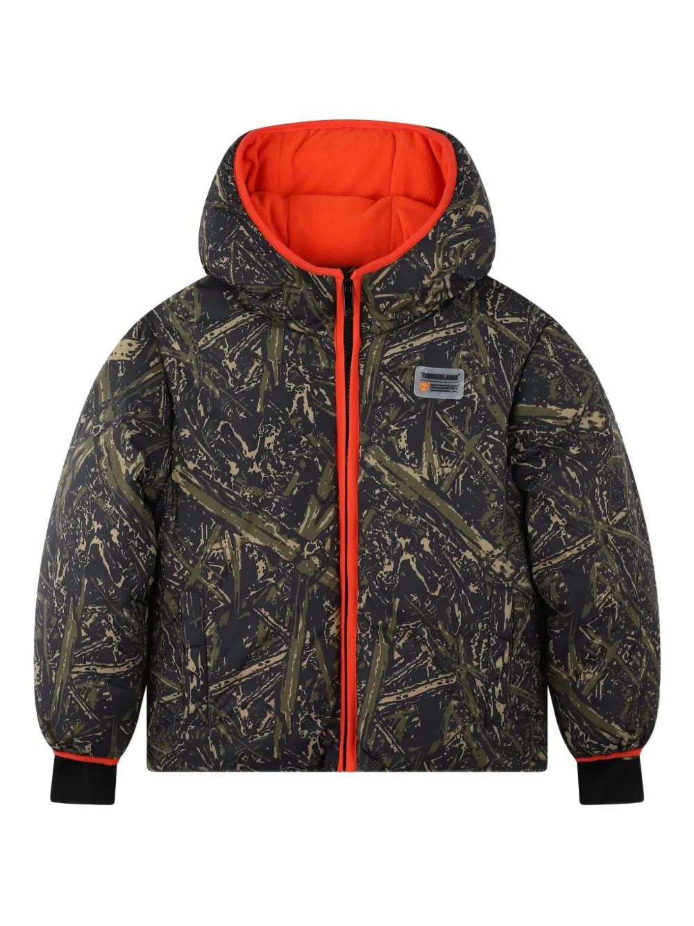 Timberland Kids プリント パデッドジャケット - ブラック Timberland Kids プリント パデッドジャケット - ブラック