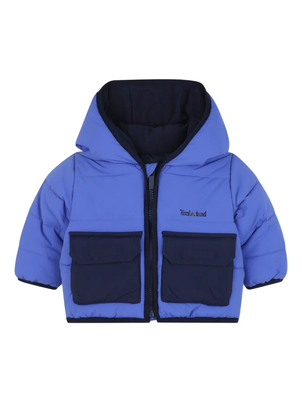Timberland Kids quilted hooded padded coat - Nero