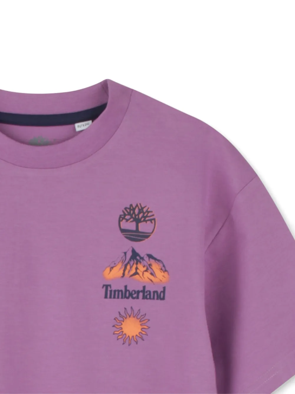 Timberland Kids Katoenen T-shirt met logoprint Paars