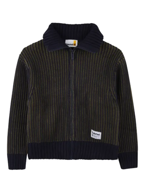 Timberland Kids ribbed zip-up cardigan