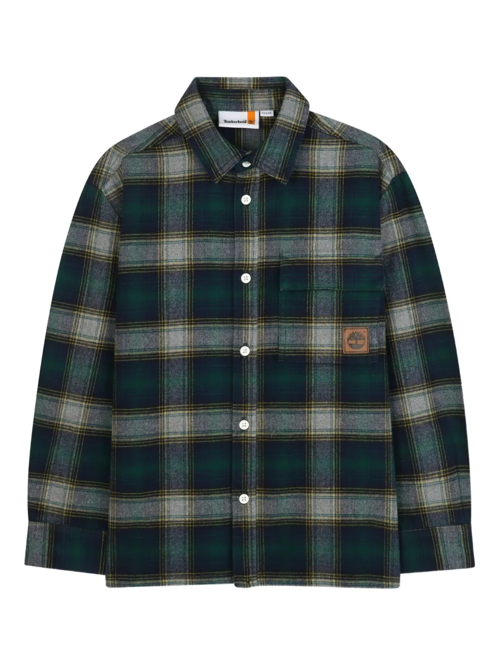 Timberland Kids plaid chest-pocket shirt | Green | Image 1
