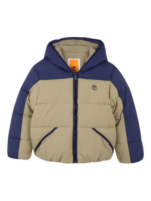 Timberland Kids hooded colour-blocked padded jacket