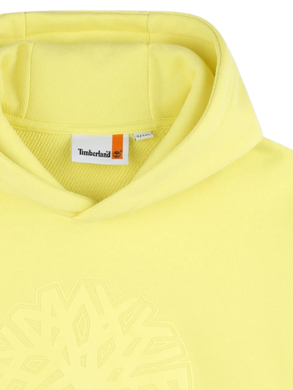 Timberland Kids Sweater met logo-reliëf en capuchon Geel