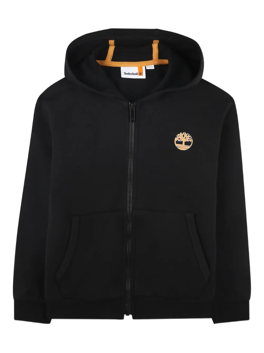 Timberland Kids hooded logo-embroidered cardigan - Nero