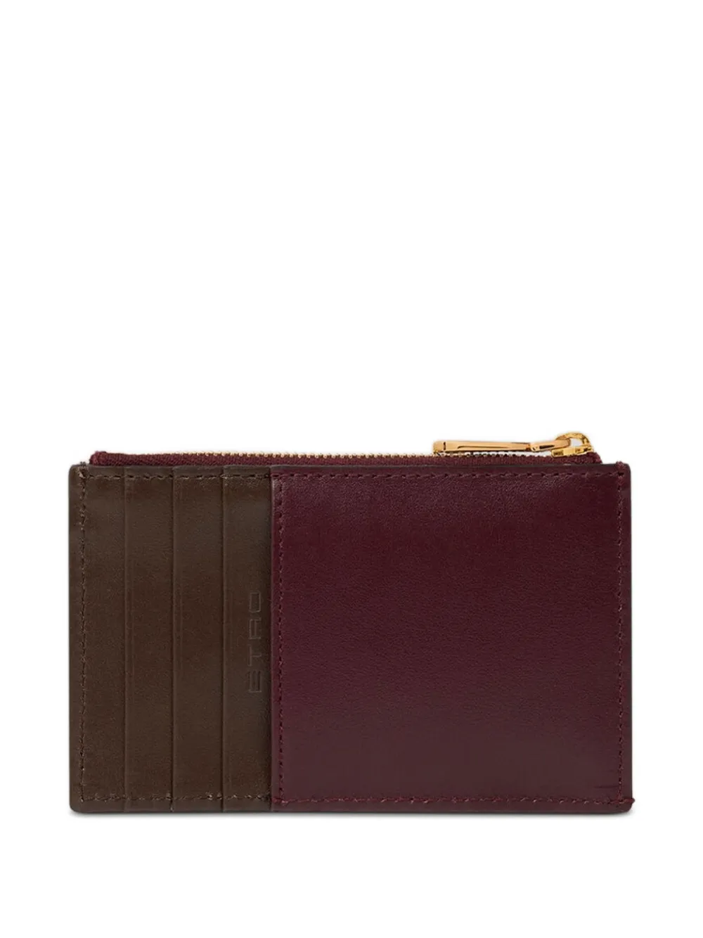 ETRO Pegaso-plaque leather card holder Rood