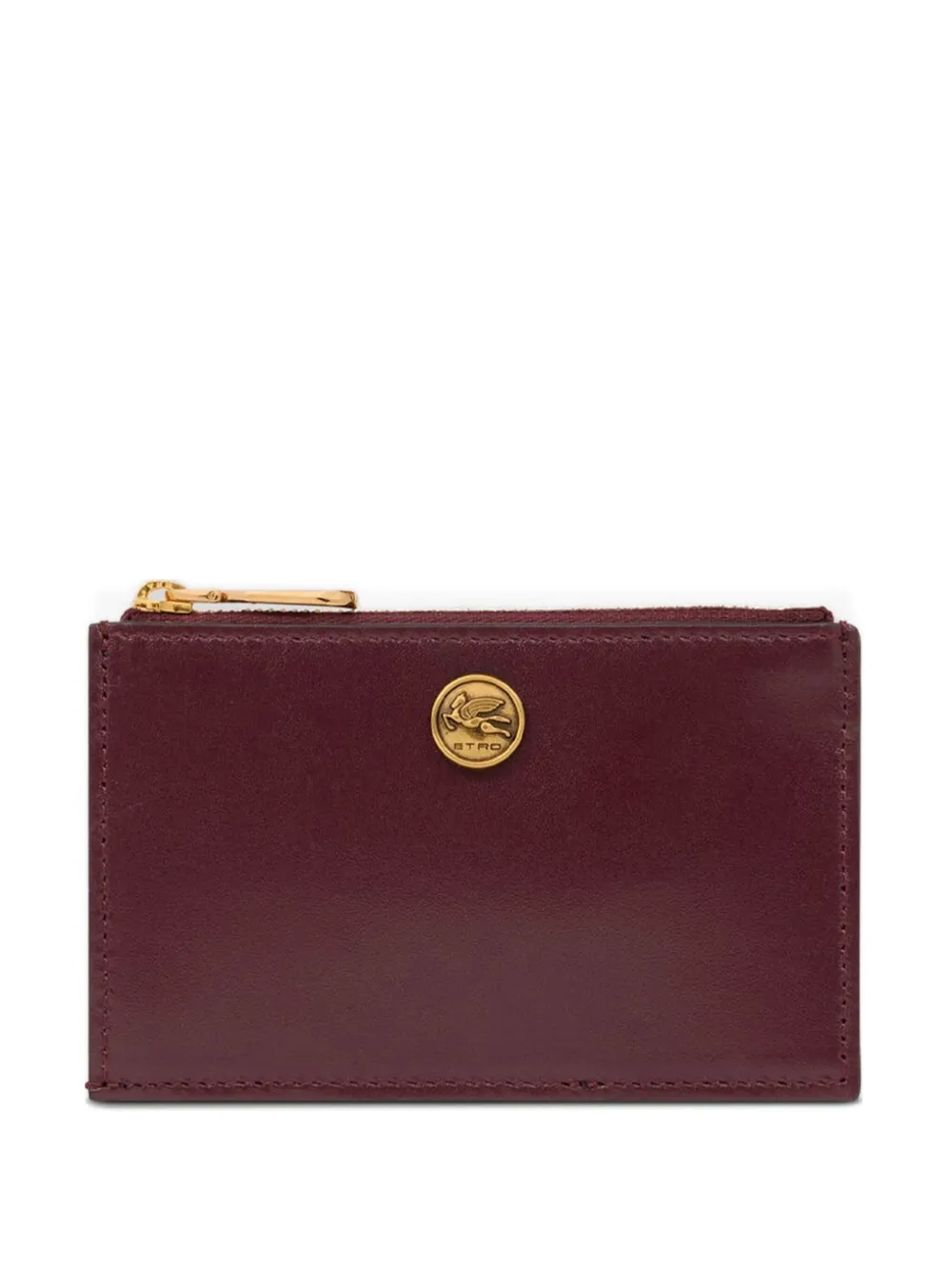 ETRO Pegaso-plaque leather card holder Rood