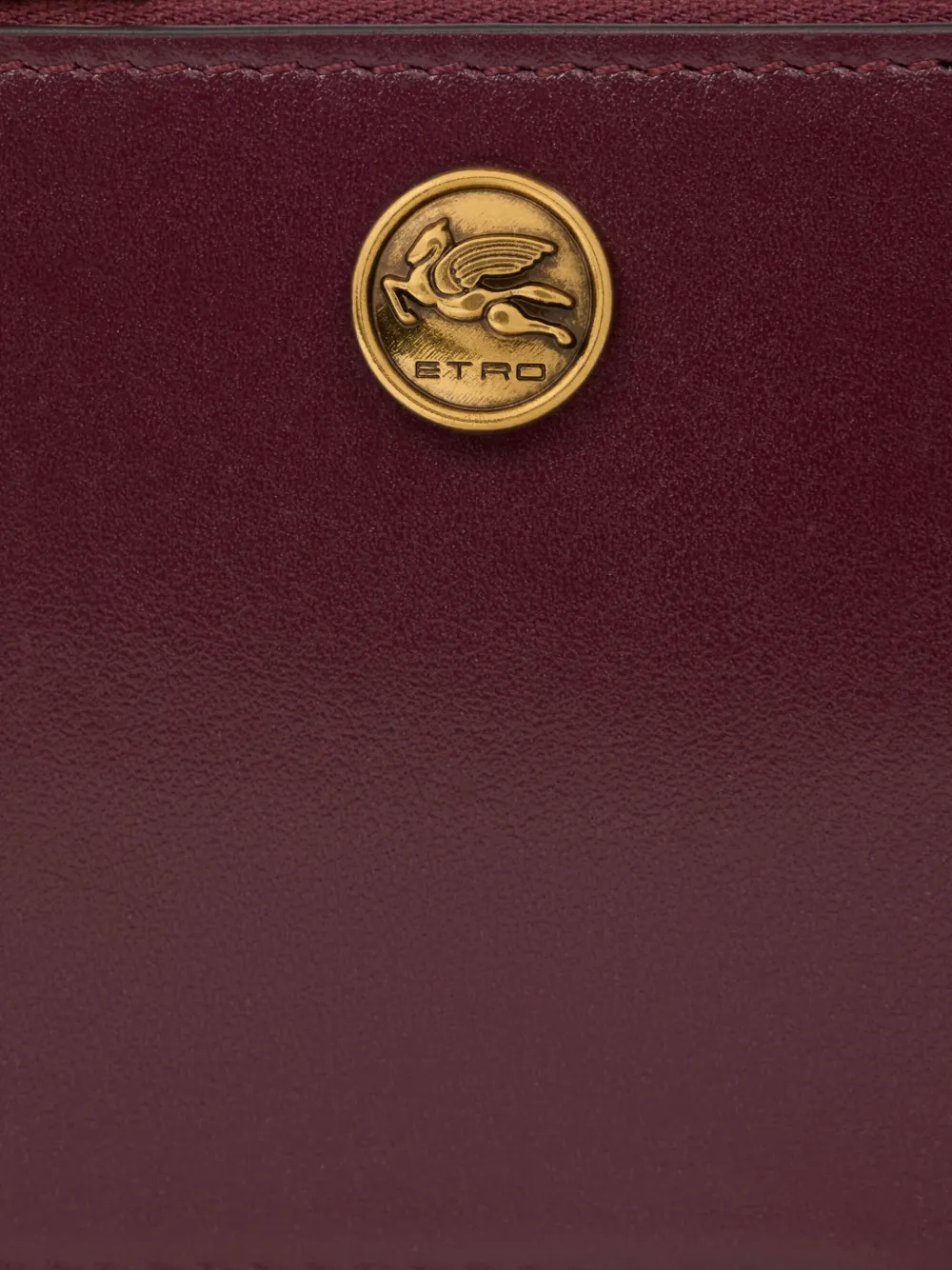 ETRO Pegaso-plaque leather card holder Rood