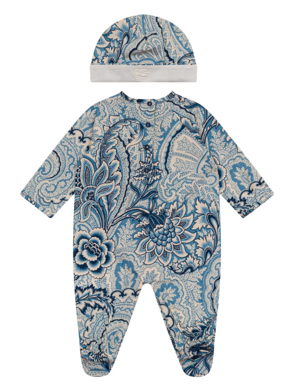 ETRO KIDS Babypakje en muts met paisley-print Blauw
