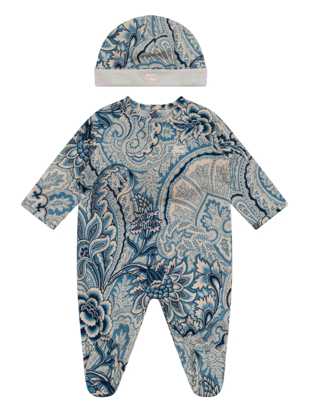 ETRO KIDS Babypakje en muts met paisley-print Blauw