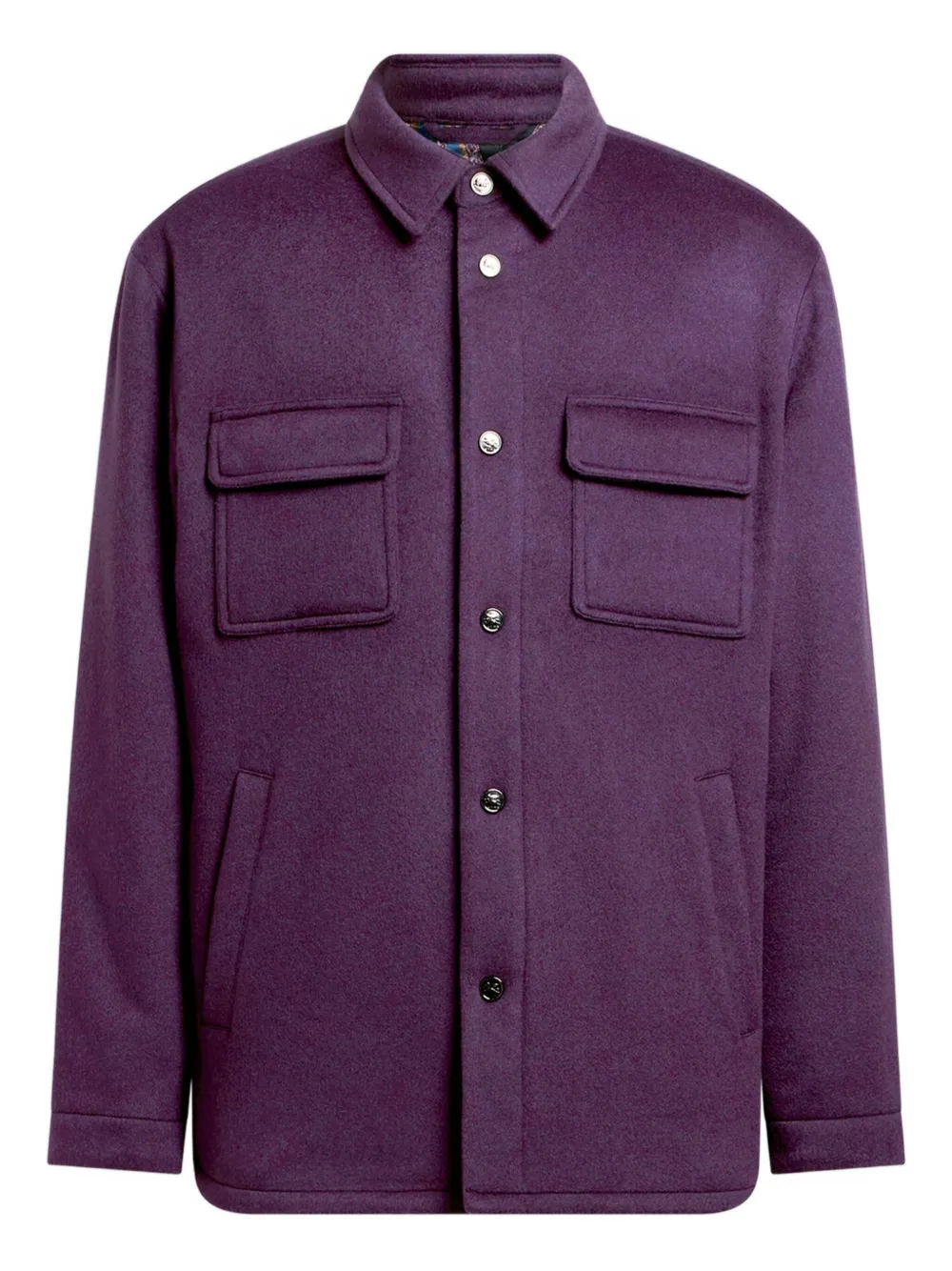 ETRO Kasjmier shirtjack met opgestikte zak Paars