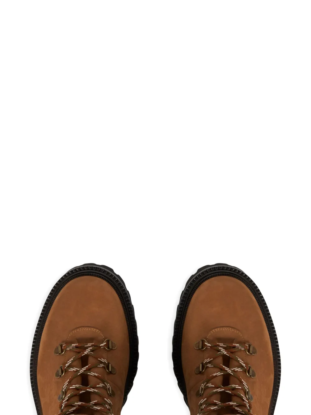 ETRO patterned-collar lace-up boots Brown