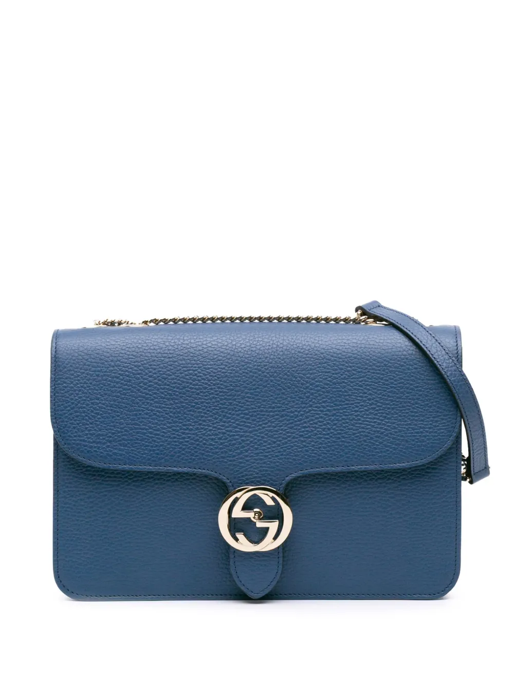 Gucci Pre-Owned 2016-2025 Medium Dollar Calfskin Interlocking G crossbody bag | Blue | Image 1