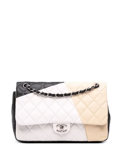 CHANEL Pre-Owned 2012-2013 Jumbo Classic Tricolor Lambskin Colorblock Double Flap shoulder bag